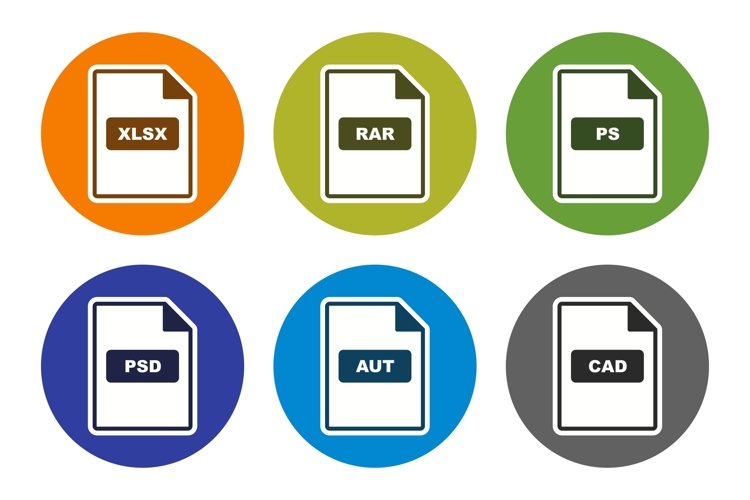 Set Of File Formats Icons