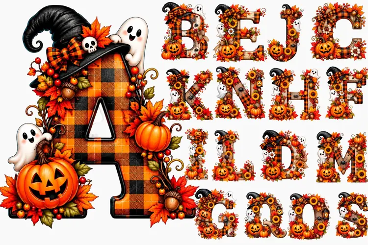 Halloween Alphabet PNG