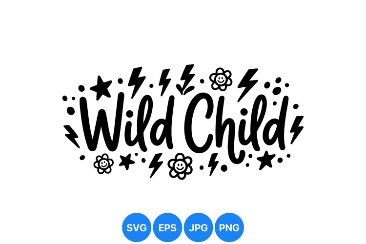 Cute Wild Child SVG Clipart For Kids Crafts