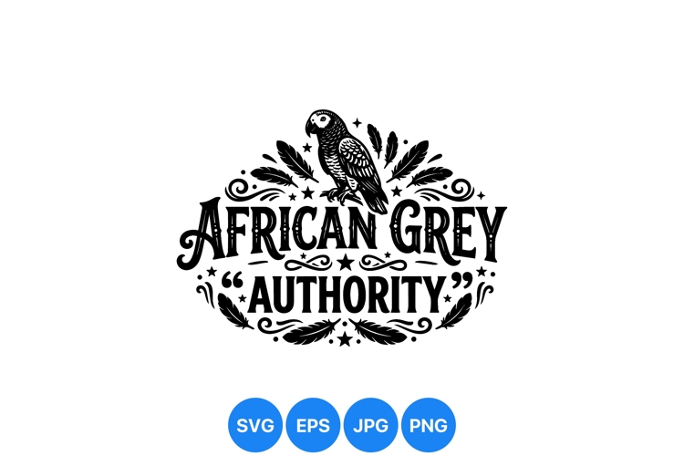 Vintage African Grey Parrot Illustration Design