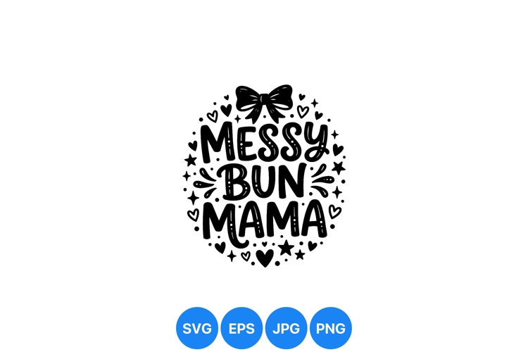 Bun Mom Svg Image 13