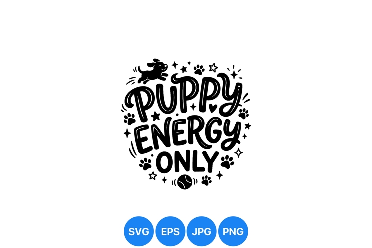 Hand Drawn Puppy Energy SVG Clipart Design