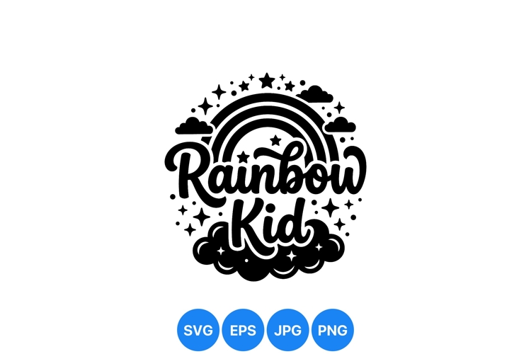 Cute Rainbow Kids Svg Design For Crafting