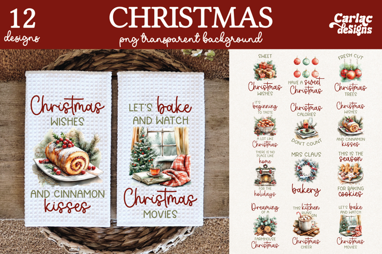 Christmas Kitchen Towel Sublimation Bundle