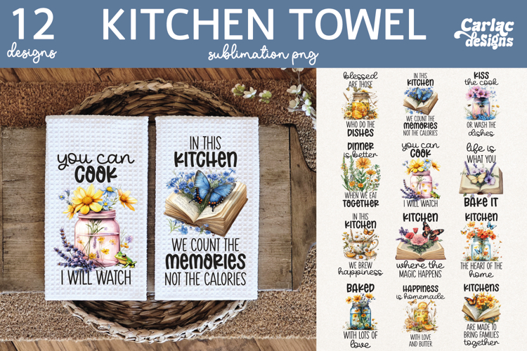 Farmhouse Kitchen Towel, Kitchen Towel Sublimation