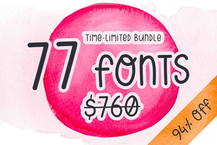 77 fonts - Bundle - time-limited example image 1