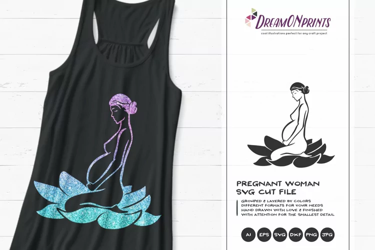 Pregnant Woman SVG | Lotus SVG