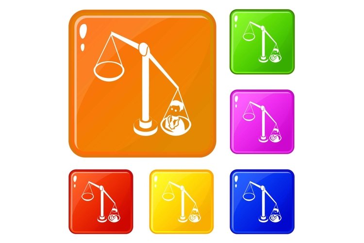 Balance election icons set vector color example image 1