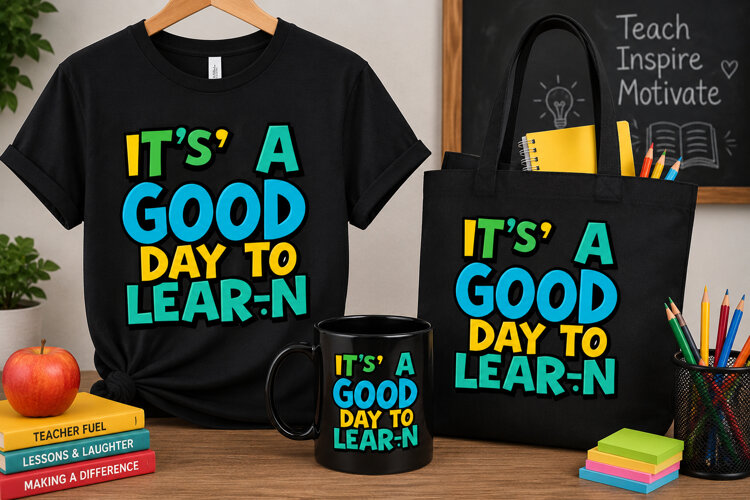 It’s a Good Day to Learn PNG, School Quote Design example image 1