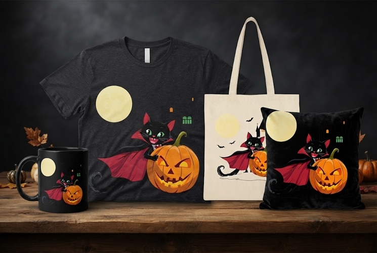 Halloween Black Cat PNG | Vampire Cat Pumpkin Clipart