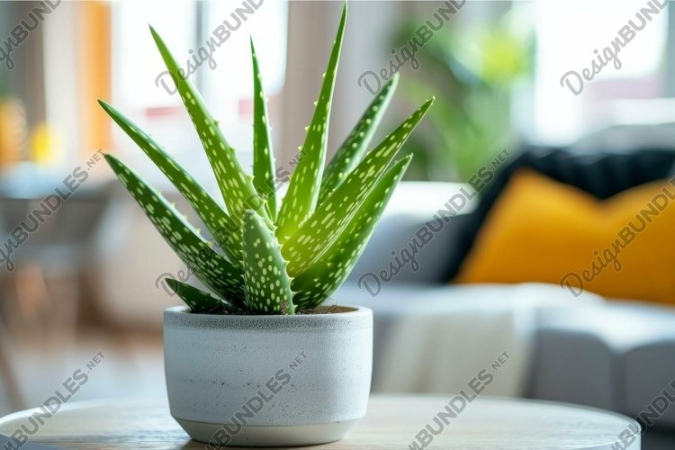 Fresh aloe vera plant in modern living room example image 1