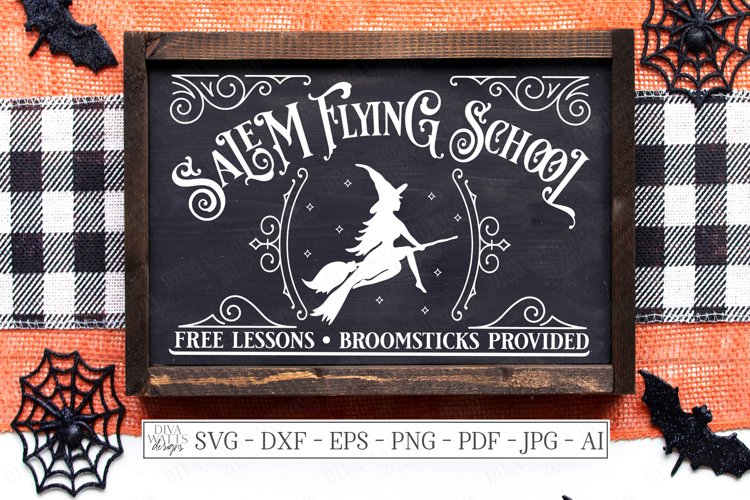 Witch flying on her Broom SVG JPG PNG Halloween Digital Design