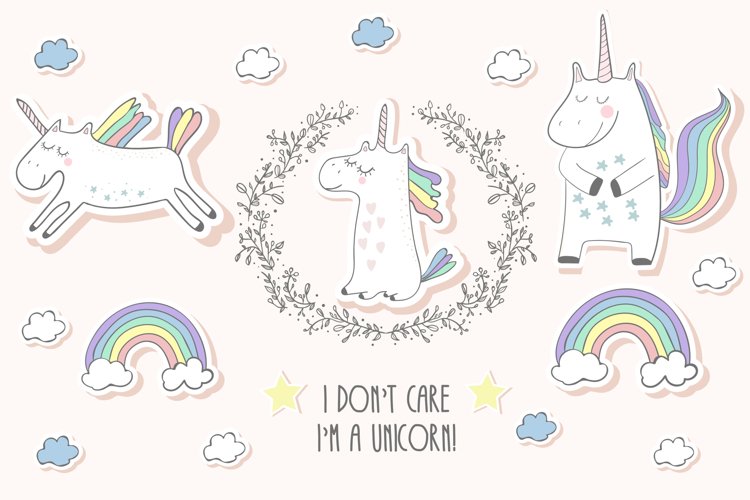 Unicorns set - Free Design of The Week example image 1
