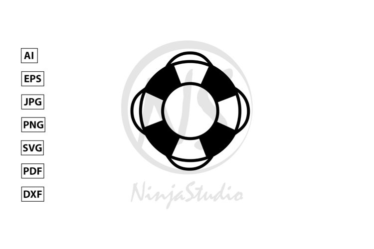 Lifebuoy Icon In Flat Style Vector example image 1