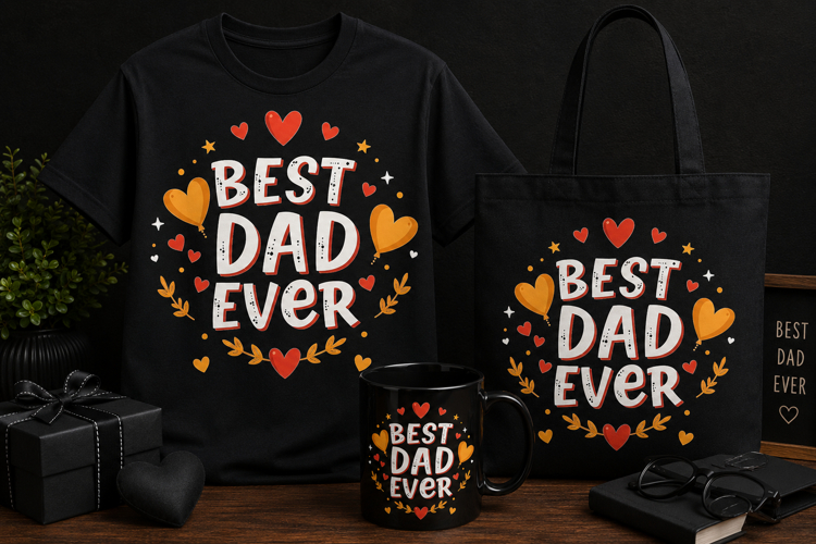 Best Dad Ever PNG | Vintage Father’s Day Heart Design