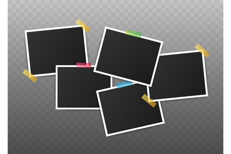 Photo frame mockup design. Realistic photograph with blank example image 1