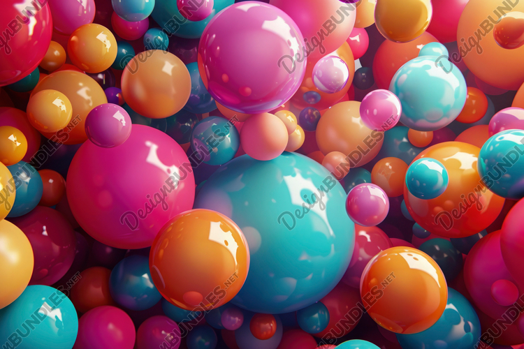 3D Colorful Balls Background Wallpaper example image 1