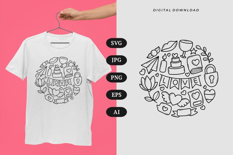 Love Doodle T-shirt | SVG