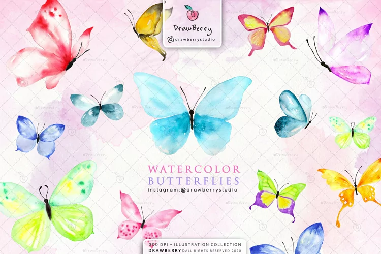 Watercolor Butterfly Cliparts