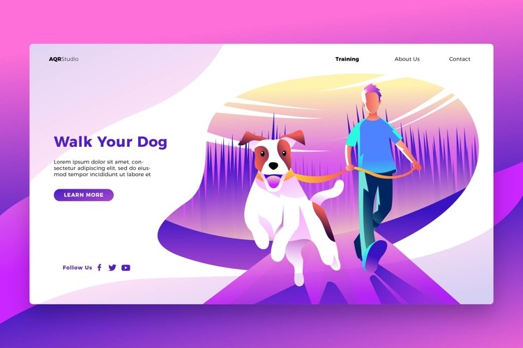 Walk Your Dog - Banner & Landing Page example image 1