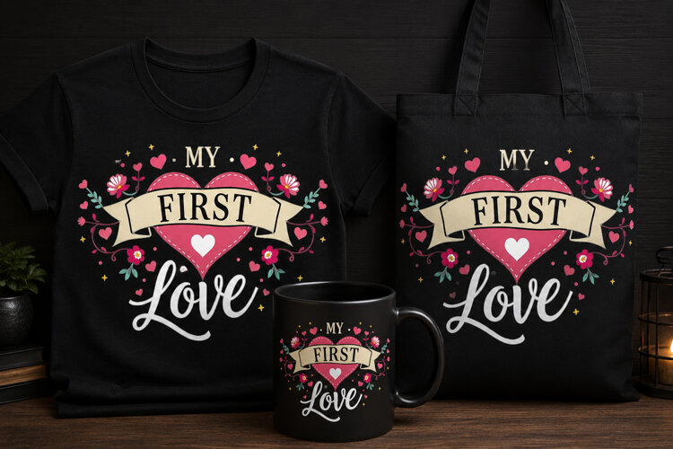 My First Love PNG | Romantic Valentine’s Day Design example image 1