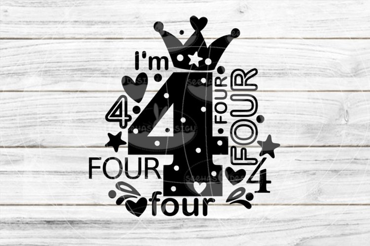 number four 4 SVG DXF EPS PDF PNG JPG example image 1