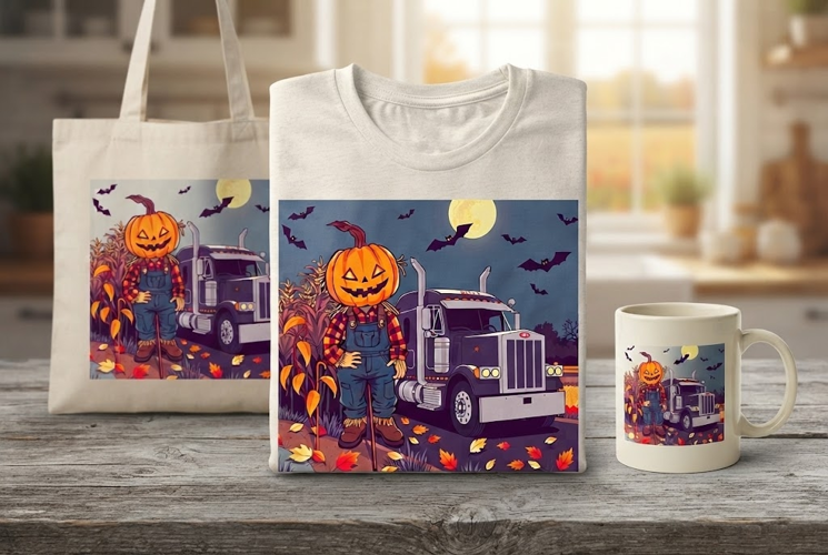 Halloween Pumpkin Scarecrow and Truck Design