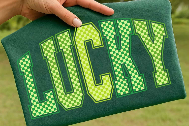 Checkered St Patricks Day PNG, Lucky Shamrock St Pattys Day