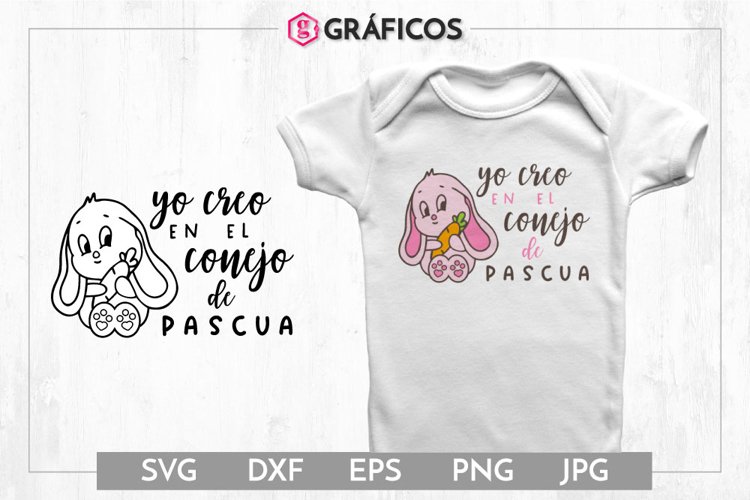 Yo creo en el conejo de Pascua SVG - Diseño niños Pascua example image 1