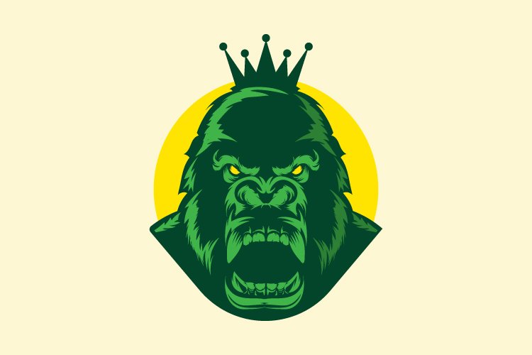 king gorilla abstract template vector - Eps 10 example image 1