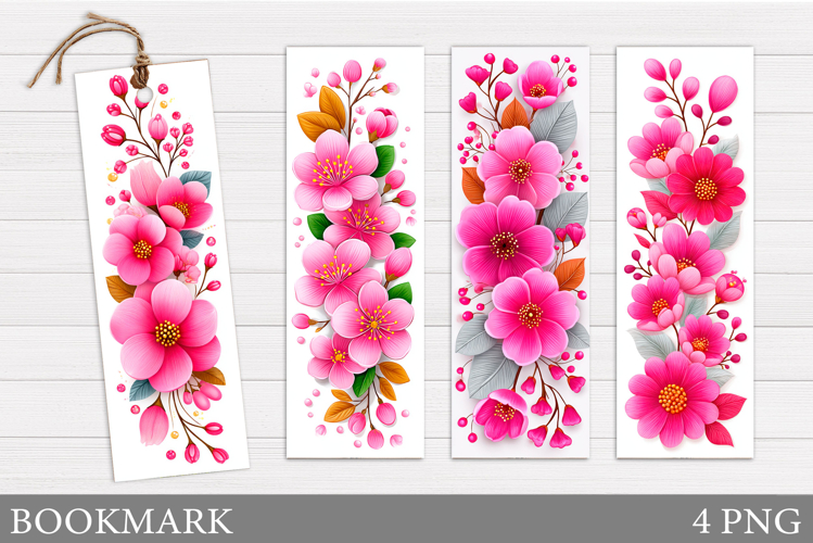 Floral Bookmark Design. Flowers Bookmark Sublimation