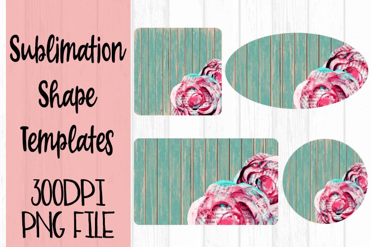 Ephemera Roses on Wood Sublimation Templates example image 1