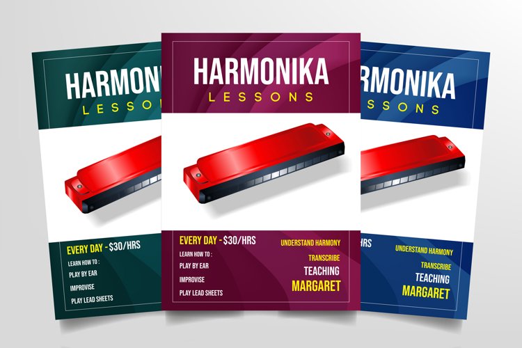 Harmonica Lessons Flyer Template example image 1