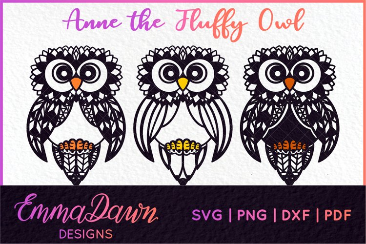 ANNE THE FLUFFY OWL SVG 3 DESIGNS example image 1