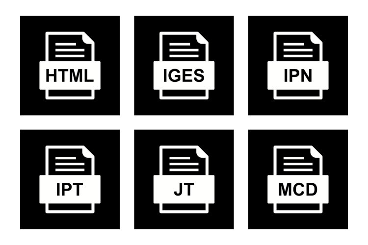 Set Of File Formats Icons example image 1