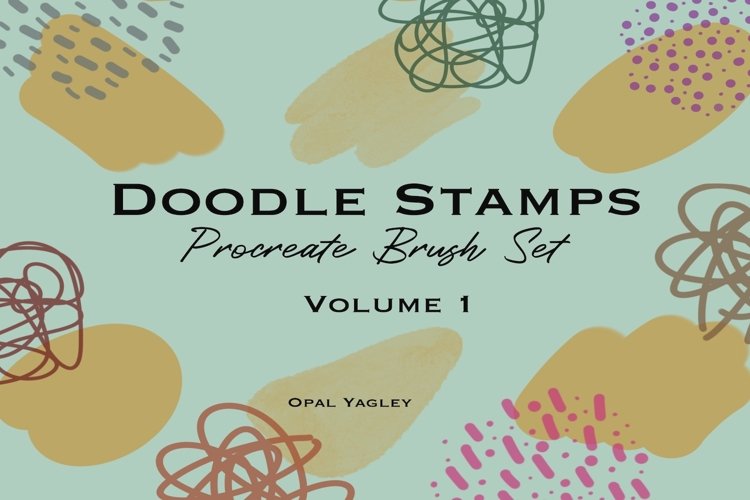 Doodle Procreate Brushes /Hand Drawn Stamps / iPad example image 1