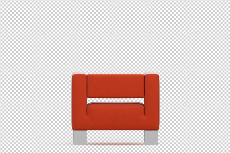 Isometric Arm Chair 3D isolated render example image 1