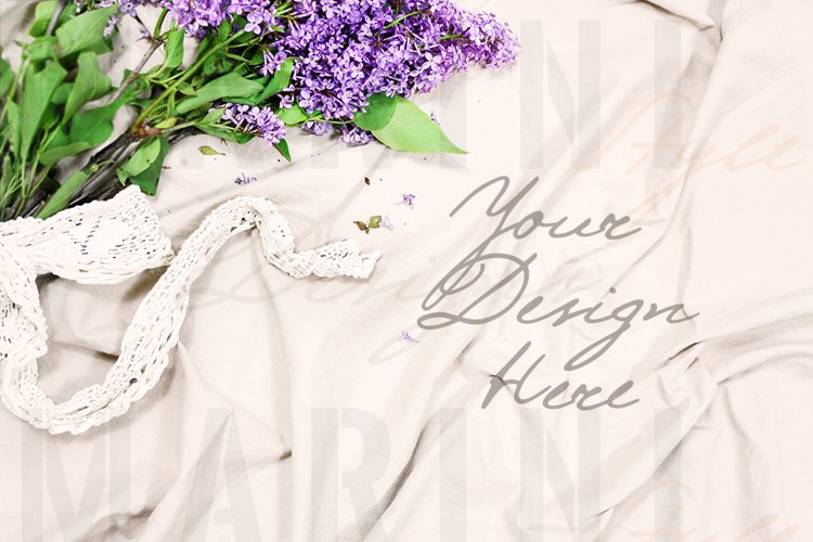 Feminine Desktop Mockup, Floral vintage stock photo 736