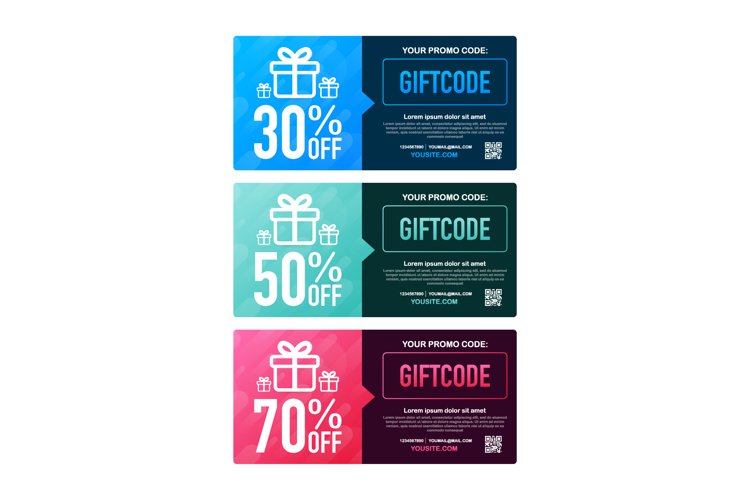 Promo Code Vector Gift Voucher With Coupon Code 947351 Card And Invites Design Bundles