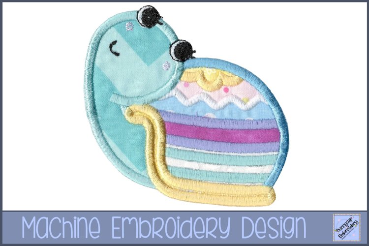 Easter Snail Applique Embroidery Design example image 1