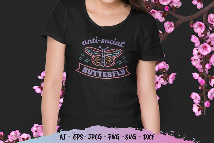 Antisocial Butterfly Svg Image 3