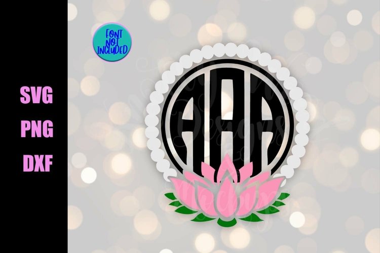 Monogram Border SVG - Floral SVG - Downloadable files example image 1