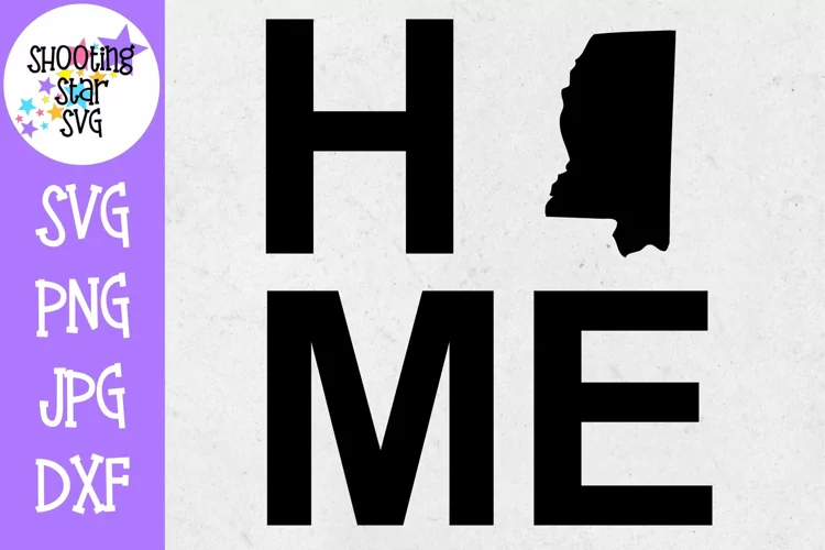 Mississippi US State with HOME - 50 States SVG