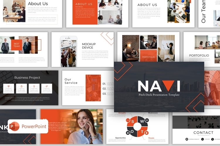 Pitch Deck PowerPoint Template - Navi example image 1