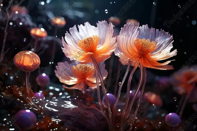 Colourful underwater plant Sea Anemone Scene