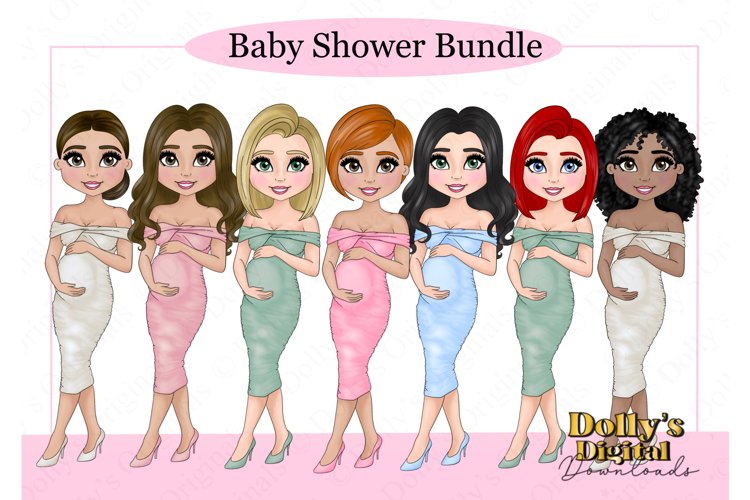 Baby Shower Character Mega Bundle and Backgrounds PNG