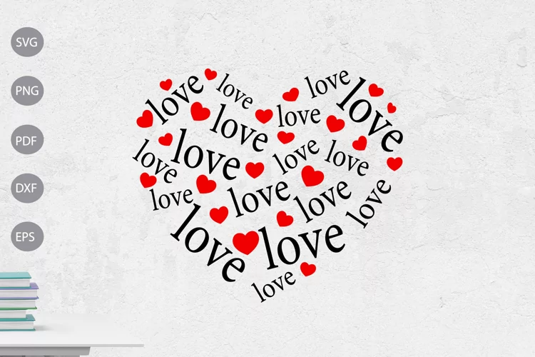 Love Heart SVG Template Design