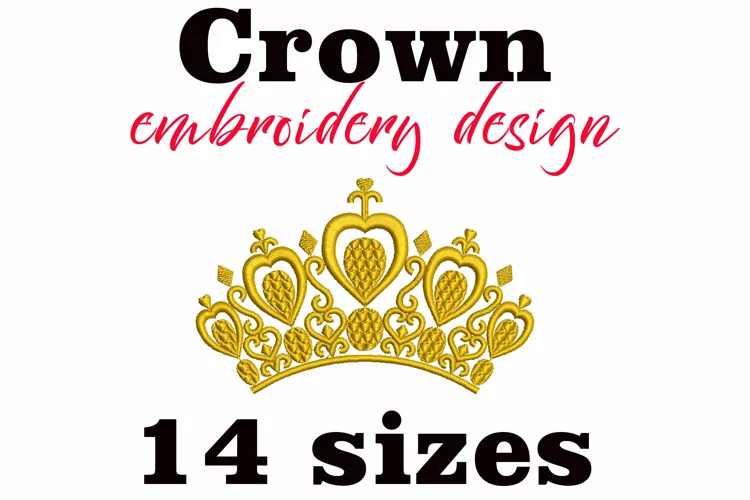 Crown Machine embroidery design. Tiara Princess Embroidery