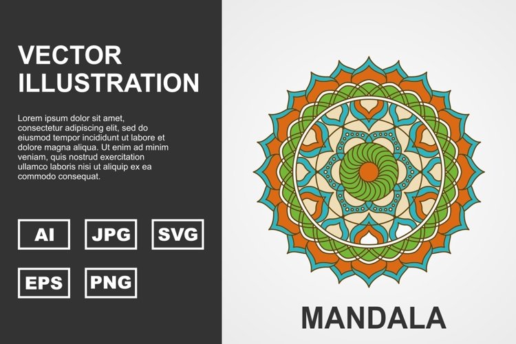 Colorful Vector Mandala Illustration Design example image 1