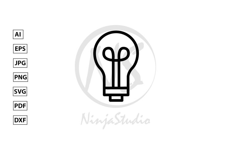Light Bulb Line Icon In Flat Style Vector example image 1